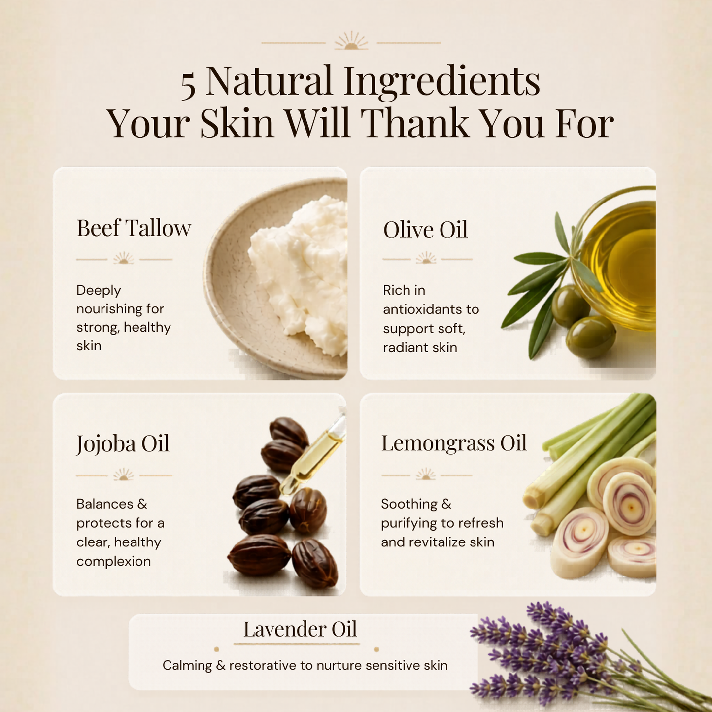 Tallow Cream Lemongrass & Lavender